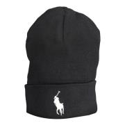 Sort Herre Broderet Logo Beanie