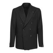 Sort Dobbelt-Breasted Blazer