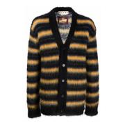 Stribet Mohair Cardigan Sort