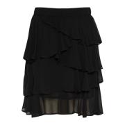 Sort Ruffle Nederdel Miupw Stil