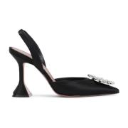 Sort Satin Elegante Pumps