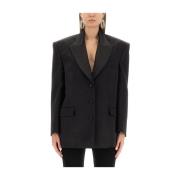 Luksus Silke Uld Oversized Blazer