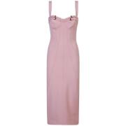 Pink Midi Kjole Statement Stil