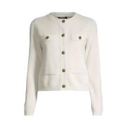 Beige Cardigan med Messingknapper