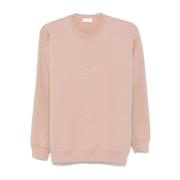 Lyserød Crew Neck Sweater Broderet Logo