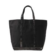 Sort Paillet Canvas Tote Taske