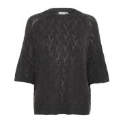 Sort Østers Melange Pullover Sweater