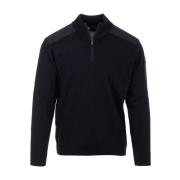 Blå Sweater Half Zip Stil