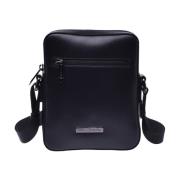 Black leather crossbody bag