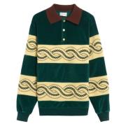 Mørkegrøn Flettet Polo Sweatshirt