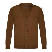 Brun Merinould V-hals Sweater