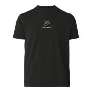 Sort T-shirt med mærkelogo accenter