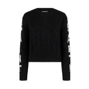 Sort Twisted Crew Neck Jumper