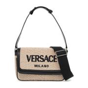 Milano Raffia Broderet Flap Taske