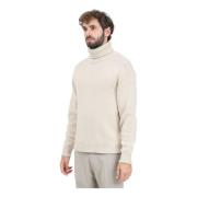 Beige Højhalset Sweater