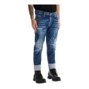 Ødelagte Sailor Jeans med Anklerulle