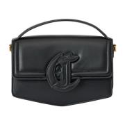 Logo clutch taske i sort harpiks