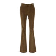 Velour Stræk Pant i Biscuit