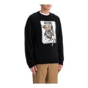 Teddy Bear Intarsia Crew Neck Pullover