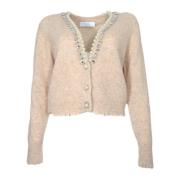 Elegant V-hals Cardigan Beige