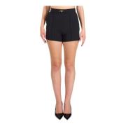 Stretch Crepe Shorts med Metal Logo