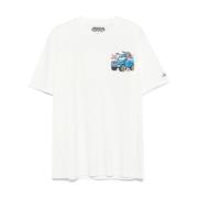 Hvid Bomulds T-shirt med Logo Print