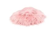 Pink Faux-Fur Broderet Logo Hat