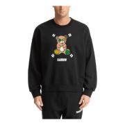 Mønstret Teddy Sweatshirt med Logo Lomme