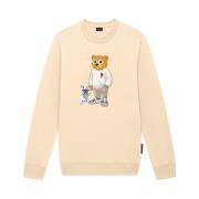 Beige Casual Herre Sweatshirt