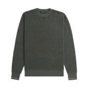 Grøn Sweater med Honeycomb Tekstur