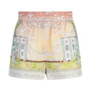 Art Deco Linned Shorts MultiFarvet