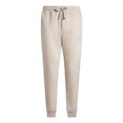 Beige Wool Blend Jogging Trousers