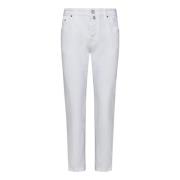 Hvide Slim Fit Jeans med Logo