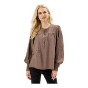 Emma Bluse med Smock Manchetter