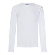 Hvide T-shirts og Polos med Ribbet Crew Neck