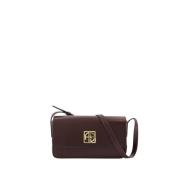 Burgundy Læder Crossbody Taske