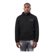 Sort Sweater Fullzip Broderet Logo