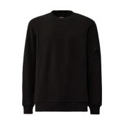 Sort Diagonal Hævet Fleece Sweatshirt