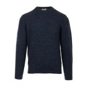 Blå Crew Strik Pullover Sweater