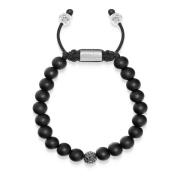 Men's Black Diamond Beaded Bracelet with Matte Onyx