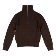 Brun uld trucker sweater