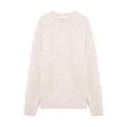 Hvid Bomuld Crew Neck Sweater