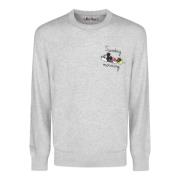 Ribbet crew neck uld sweater