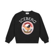 Sort crewneck sweatshirt med Daffy Champions print