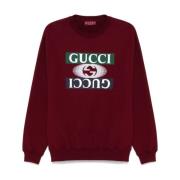 Bordeaux Sweater med Logo Print