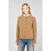 Uld Cardigan med Poplin Krave