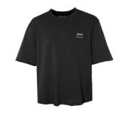 Ribbet T-shirt med logo print