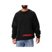 Sort Crewneck Sweater med Clean Look