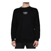 Sort Krone Broderet Sweatshirt