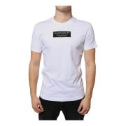 Hvid Bomuld Logo Applique T-Shirt